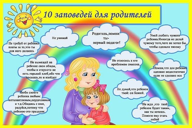 10 заповедей для родителей.
